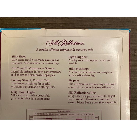 Hanes Silk Reflections Control Top Pantyhose 717 Sandalfoot Grey Mist Size CD - Picture 6 of 8